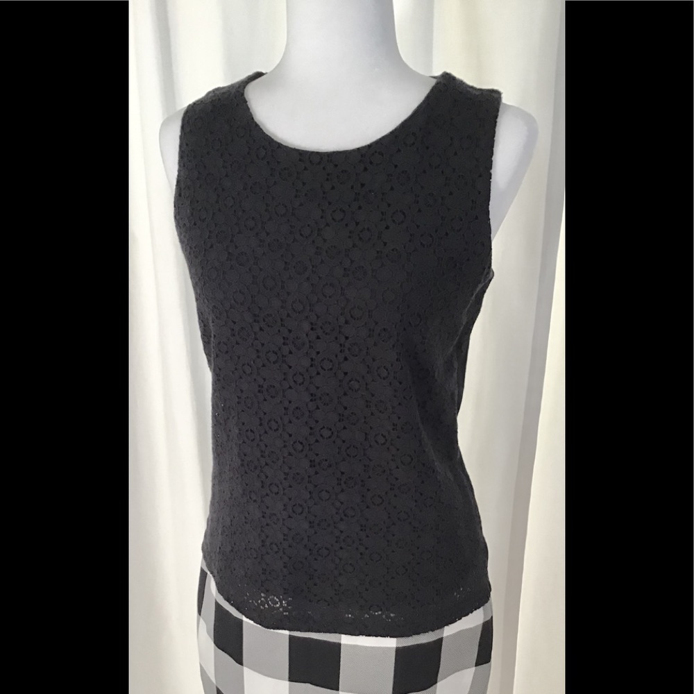 Talbots Black Eyelet Front Shell - Picture 4 of 8